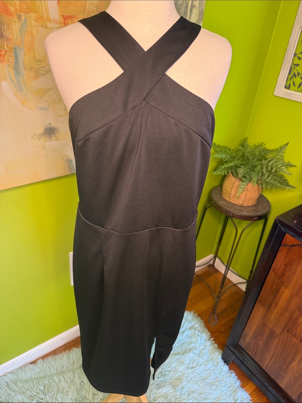Grace Karin Black One-Shoulder Crisscross Sheath Dress